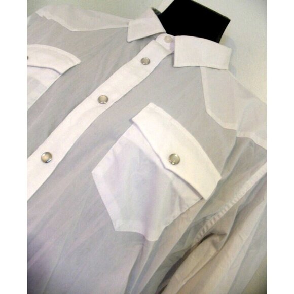 Gibson Trading Company Pearl Snap Button Front Shirt Men's M White Western - Picture 3 of 10